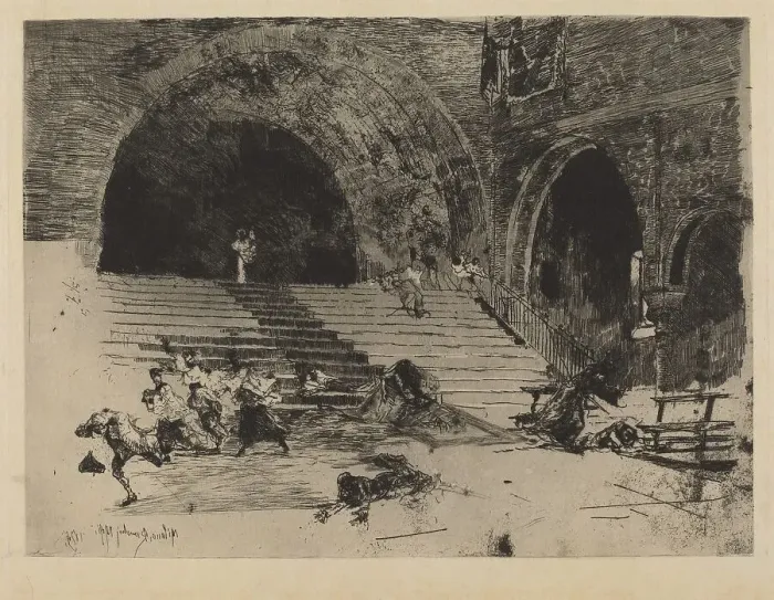 Framed Print : Un Miracle (A Miracle), 1874. Creator: Mose, Bianchi Framed Print : Un Miracle (A Miracle), 1874. Creator: Mose, Bianchi