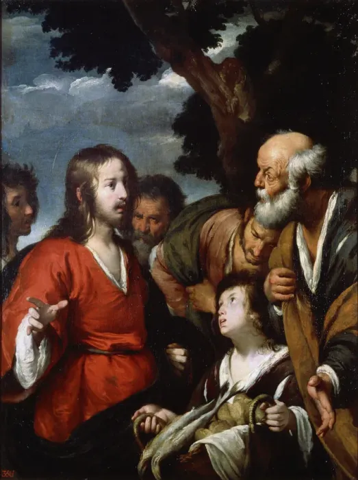 Framed Print : The Miracle of the Five Loaves and Two Fishes, after 1630. Artist: Bernardo Strozzi Framed Print : The Miracle of the Five Loaves and Two Fishes, after 1630. Artist: Bernardo Strozzi