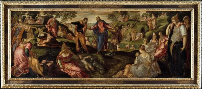 Framed Print : The Miracle of the Loaves and Fishes, ca. 1545-50. Creator: Jacopo Tintoretto Framed Print : The Miracle of the Loaves and Fishes, ca. 1545-50. Creator: Jacopo Tintoretto