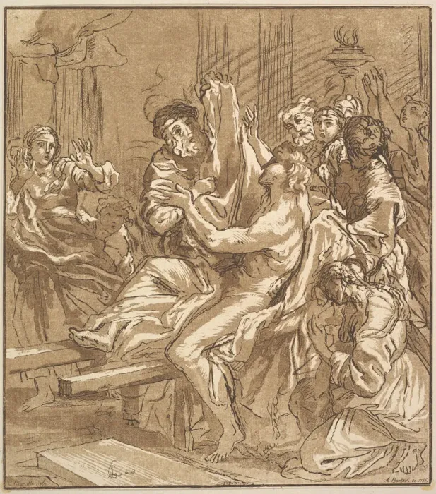 Framed Print : The Miracle of Naim, 1786. Creator: Adam von Bartsch Framed Print : The Miracle of Naim, 1786. Creator: Adam von Bartsch