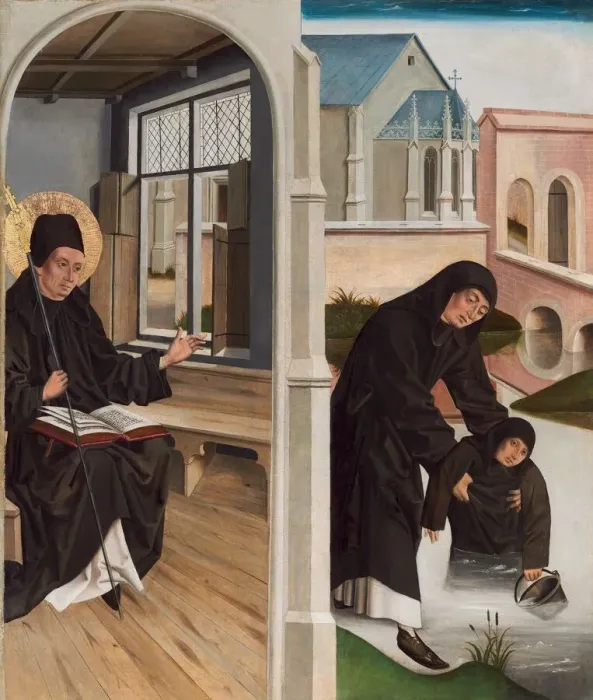 Framed Print : A Miracle of Saint Benedict, c. 1480. Creator: Unknown Framed Print : A Miracle of Saint Benedict, c. 1480. Creator: Unknown
