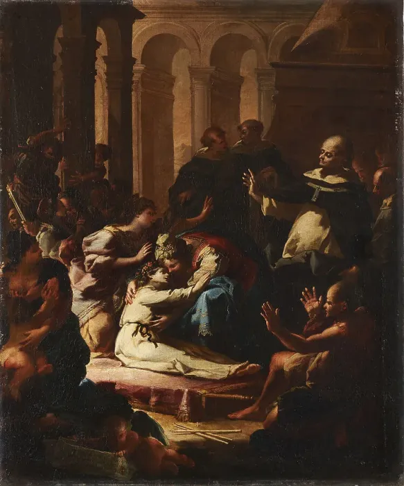 Framed Print : The Miracle of Saint Hyacinth. Creator: Del Pace, Ranieri (1681-1738) Framed Print : The Miracle of Saint Hyacinth. Creator: Del Pace, Ranieri (1681-1738)