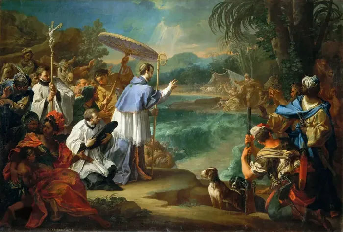Framed Print : The Miracle of Saint Turibio, Archbishop of Lima, 1726. Creator: Conca, Sebastiano (1680-1764) Framed Print : The Miracle of Saint Turibio, Archbishop of Lima, 1726. Creator: Conca, Sebastiano (1680-1764)