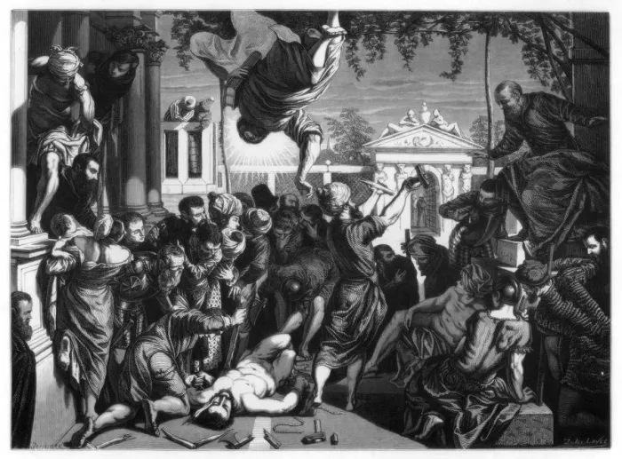 Framed Print : The Miracle of St Mark Freeing the Slave, 1548 (1870). Artist: Jules Lavee Framed Print : The Miracle of St Mark Freeing the Slave, 1548 (1870). Artist: Jules Lavee