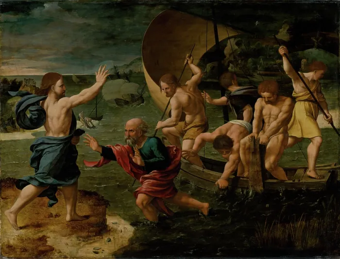 Framed Print : The Miraculous Catch, 1550-1600. Creator: Circle of Jan van Scorel Framed Print : The Miraculous Catch, 1550-1600. Creator: Circle of Jan van Scorel