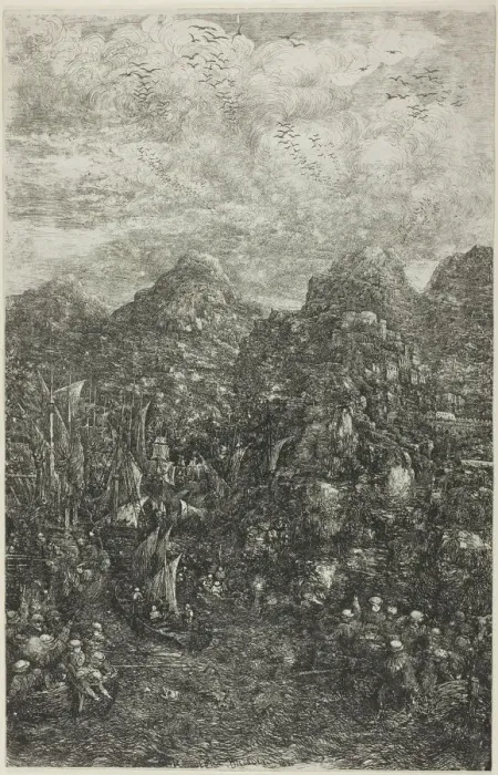 Framed Print : The Miraculous Draught of Fishes, 1883. Creator: Rodolphe Bresdin Framed Print : The Miraculous Draught of Fishes, 1883. Creator: Rodolphe Bresdin