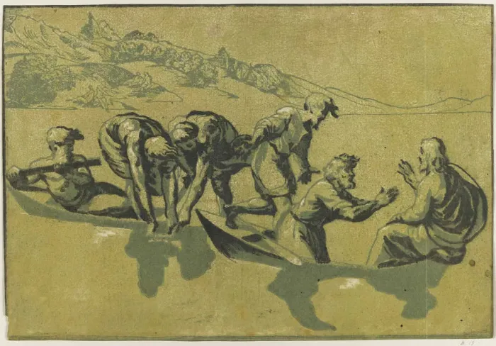 Framed Print : The Miraculous Draught of Fishes (After Raphael), c. 1540. Creator: Vicentino (Rossigliani) Framed Print : The Miraculous Draught of Fishes (After Raphael), c. 1540. Creator: Vicentino (Rossigliani)