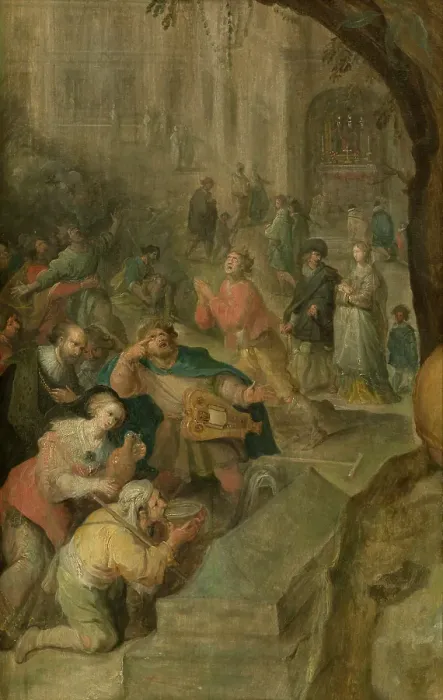 Framed Print : Miraculous Events at the Grave of Saint Bruno the Carthusian, 1630. Creator: Frans Francken II Framed Print : Miraculous Events at the Grave of Saint Bruno the Carthusian, 1630. Creator: Frans Francken II