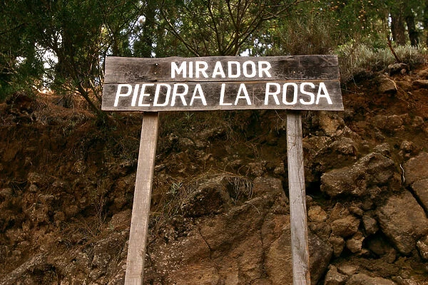 Mirador Piedra la Rosa, signpost, Tenerife, Canary Islands, 2007