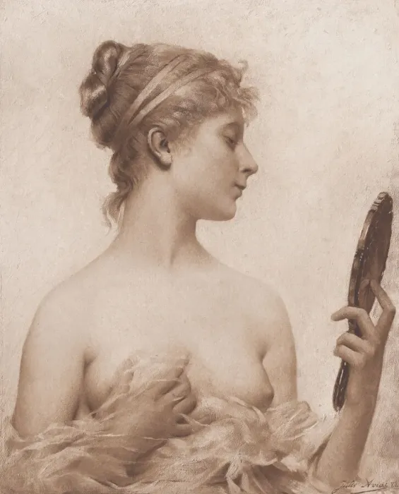 Framed Print : The Mirror, 1890. Creator: Goupil and Co Framed Print : The Mirror, 1890. Creator: Goupil and Co