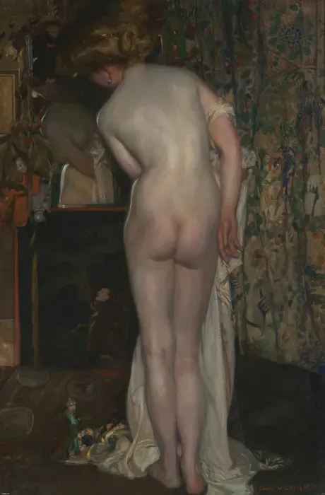 Framed Print : The Mirror, 1905. Creator: Emile Vloors Framed Print : The Mirror, 1905. Creator: Emile Vloors