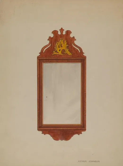 Framed Print : Mirror, c. 1936. Creator: Arthur Johnson Framed Print : Mirror, c. 1936. Creator: Arthur Johnson