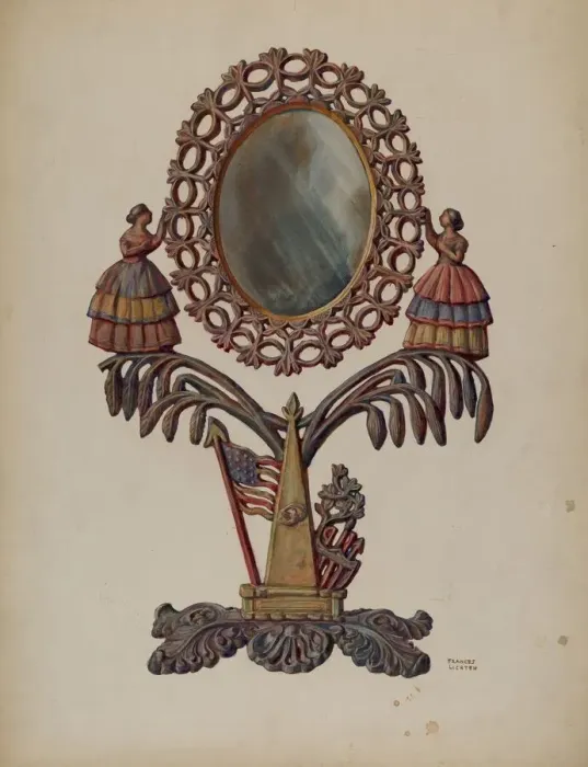 Framed Print : Mirror, c. 1937. Creator: Frances Lichten Framed Print : Mirror, c. 1937. Creator: Frances Lichten