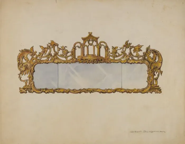 Framed Print : Mirror, c. 1937. Creator: Gilbert Sackerman Framed Print : Mirror, c. 1937. Creator: Gilbert Sackerman