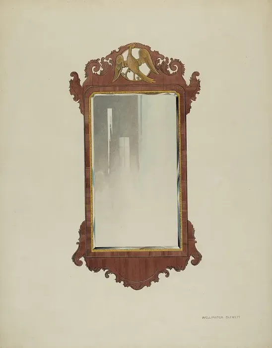 Framed Print : Mirror, c. 1937. Creator: Wellington Blewett Framed Print : Mirror, c. 1937. Creator: Wellington Blewett