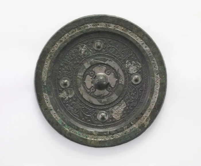 Framed Print : Mirror (chien), Eastern Han dynasty, 1st-2nd century. Creator: Unknown Framed Print : Mirror (chien), Eastern Han dynasty, 1st-2nd century. Creator: Unknown