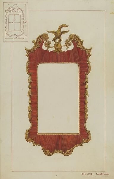 Mirror - Chippendale Style, c. 1937. Creator: James M. Lawson