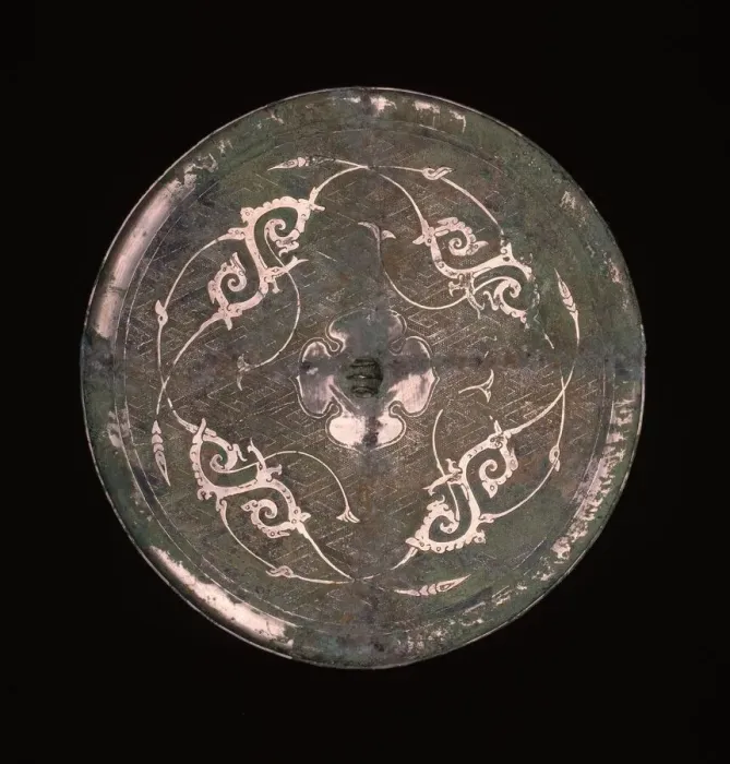 Framed Print : Mirror with Dragon Arabesques, Eastern Zhou dynasty, 3rd / 2nd century B. C Framed Print : Mirror with Dragon Arabesques, Eastern Zhou dynasty, 3rd / 2nd century B. C