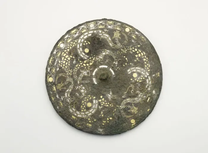 Framed Print : Mirror with dragons, Eastern Zhou dynasty, 5th-4th century BCE. Creator: Unknown Framed Print : Mirror with dragons, Eastern Zhou dynasty, 5th-4th century BCE. Creator: Unknown