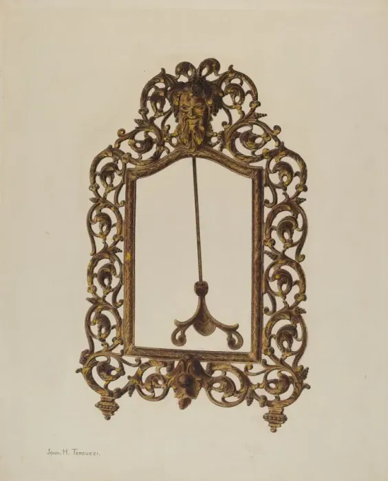 Framed Print : Mirror Frame, 1940. Creator: John H. Tercuzzi