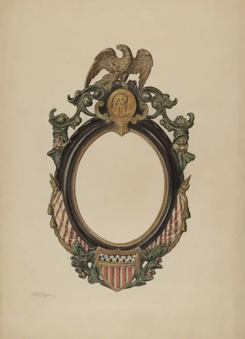 Framed Print : Mirror Frame, c. 1938. Creator: Lawrence Phillips Framed Print : Mirror Frame, c. 1938. Creator: Lawrence Phillips