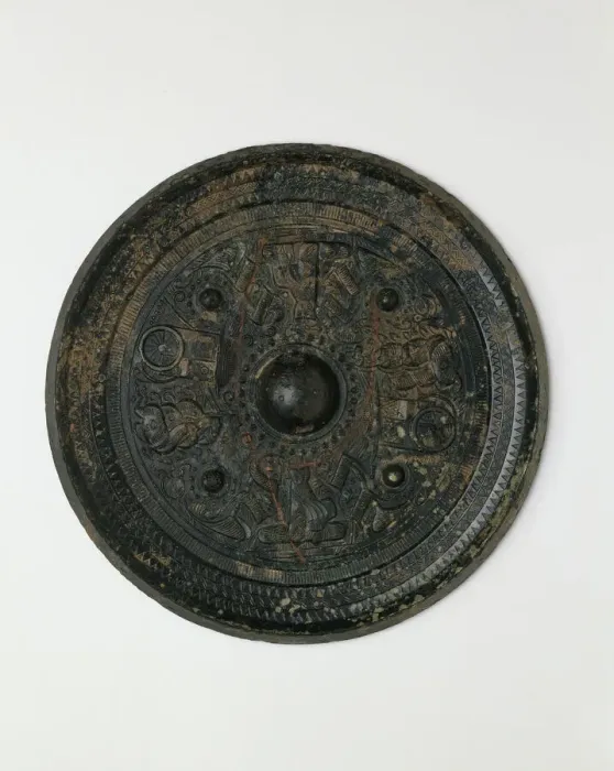 Framed Print : Mirror with Images of Daoist Deities, Eastern Han dynasty (A. D. 25-220), 2nd / 3rd century A. D. Creator: Unknown Framed Print : Mirror with Images of Daoist Deities, Eastern Han dynasty (A. D. 25-220), 2nd / 3rd century A. D. Creator: Unknown