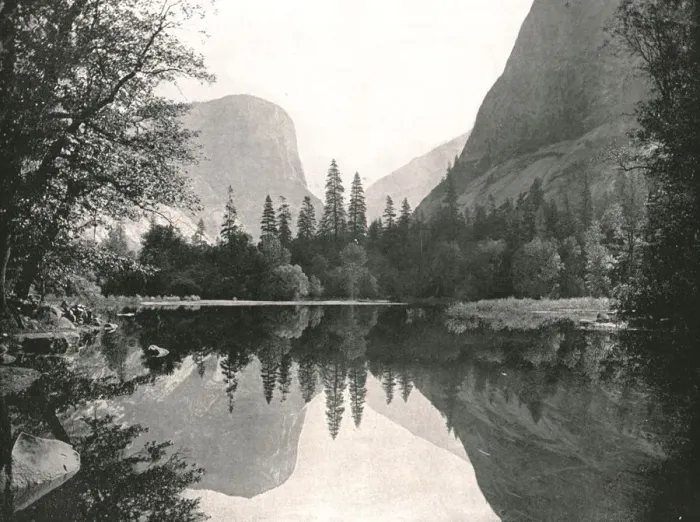 Framed Print : The Mirror Lake, Yosemite Valley, USA, 1895. Creator: Unknown Framed Print : The Mirror Lake, Yosemite Valley, USA, 1895. Creator: Unknown