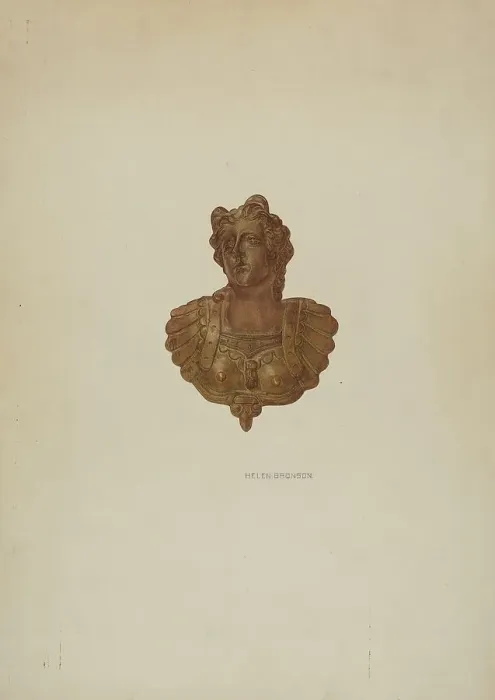 Framed Print : Mirror Support - Lady Bust, c. 1941. Creator: Helen Bronson Framed Print : Mirror Support - Lady Bust, c. 1941. Creator: Helen Bronson