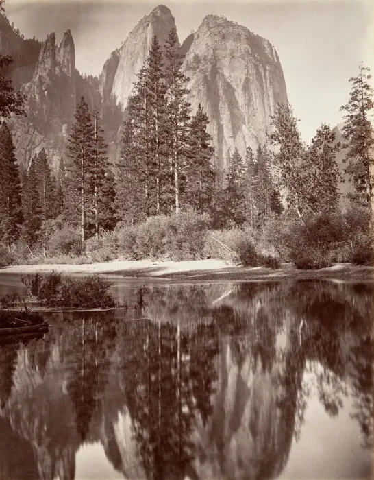 Framed Print : Mirror View of Cathedral Rocks, Yosemite, ca. 1872, printed ca. 1876 Framed Print : Mirror View of Cathedral Rocks, Yosemite, ca. 1872, printed ca. 1876