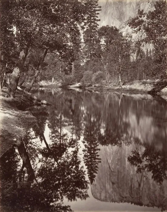 Framed Print : Mirror View of El Capitan, Yosemite, ca. 1872, printed ca. 1876 Framed Print : Mirror View of El Capitan, Yosemite, ca. 1872, printed ca. 1876