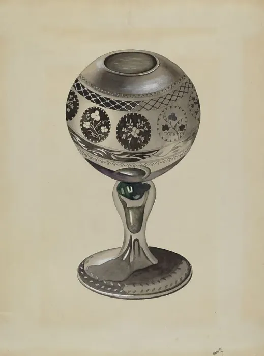 Framed Print : Mirrored Glass Vase, c. 1936. Creator: Edward White Framed Print : Mirrored Glass Vase, c. 1936. Creator: Edward White