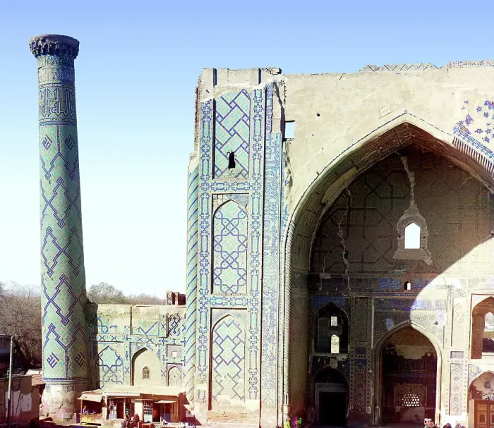 Framed Print : Mirza-Uluk-Bek, Registan, Samarkand, between 1905 and 1915. Creator: Sergey Mikhaylovich Prokudin-Gorsky Framed Print : Mirza-Uluk-Bek, Registan, Samarkand, between 1905 and 1915. Creator: Sergey Mikhaylovich Prokudin-Gorsky