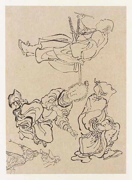 Miscellaneous figures, late 18th-early 19th century. Creator: Hokusai