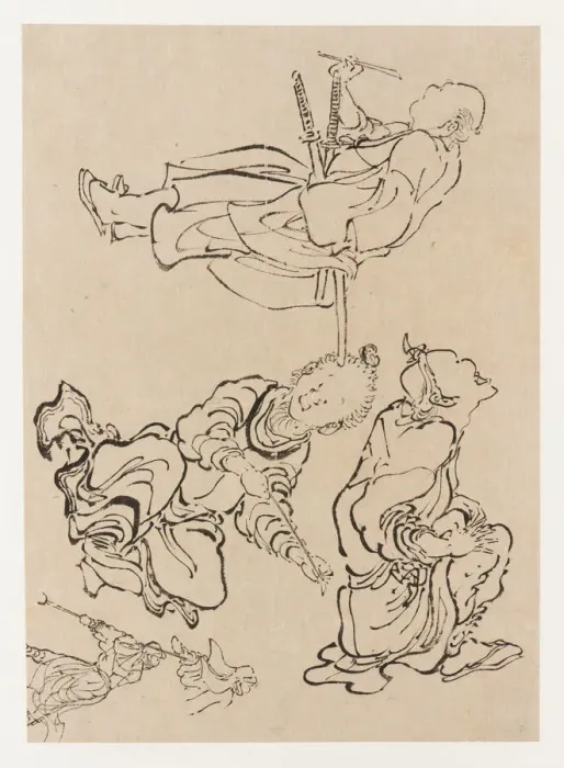 Framed Print : Miscellaneous figures, late 18th-early 19th century. Creator: Hokusai Framed Print : Miscellaneous figures, late 18th-early 19th century. Creator: Hokusai