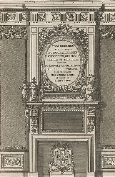 Miscellany of 17th-century Ornament Print Series: Examples of Antique Chimneypieces, Cabin... 1786. Creator: Jan Barend Elwe