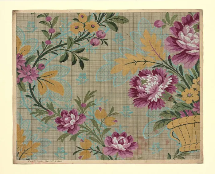 Framed Print : Mise-en-carte (Point-paper), France, 1760 / 90. Creator: Germain Freres Framed Print : Mise-en-carte (Point-paper), France, 1760 / 90. Creator: Germain Freres