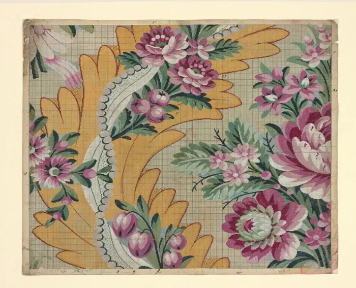 Framed Print : Mise-en-carte (Point-paper), France, 1787. Creator: Germain Freres Framed Print : Mise-en-carte (Point-paper), France, 1787. Creator: Germain Freres
