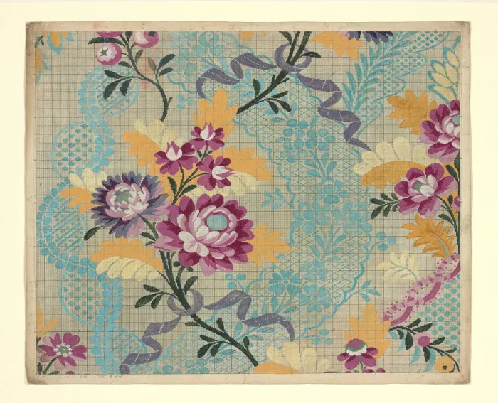 Framed Print : Mise-en-carte (Point-paper), France, 1760 / 90. Creator: Germain Freres Framed Print : Mise-en-carte (Point-paper), France, 1760 / 90. Creator: Germain Freres