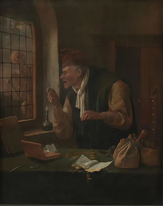 Framed Print : The Miser, 1641-1679. Creator: Jan Steen Framed Print : The Miser, 1641-1679. Creator: Jan Steen