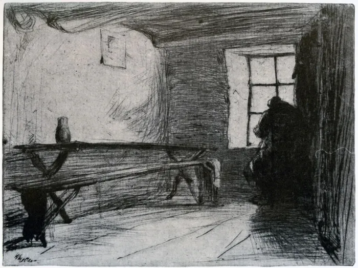 Framed Print : The Miser, c1851 (1904). Artist: James Abbott McNeill Whistler Framed Print : The Miser, c1851 (1904). Artist: James Abbott McNeill Whistler
