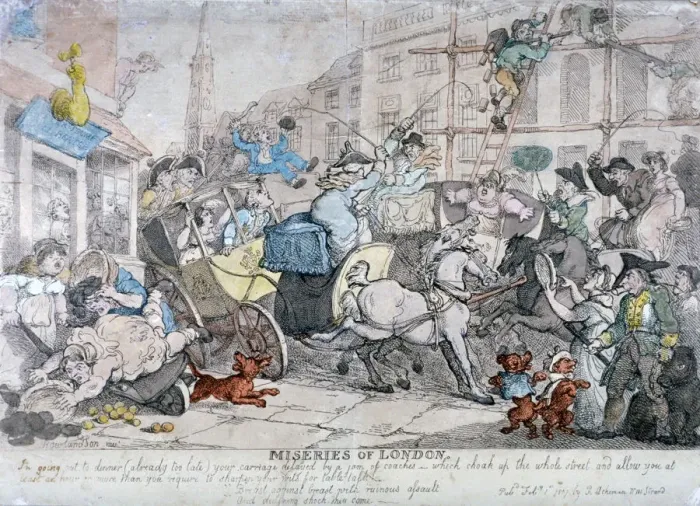 Framed Print : Miseries of London... 1807. Artist: Thomas Rowlandson Framed Print : Miseries of London... 1807. Artist: Thomas Rowlandson