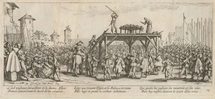 Framed Print : The Miseries and Misfortunes of War, folio 14: The Wheel, 1633 Framed Print : The Miseries and Misfortunes of War, folio 14: The Wheel, 1633