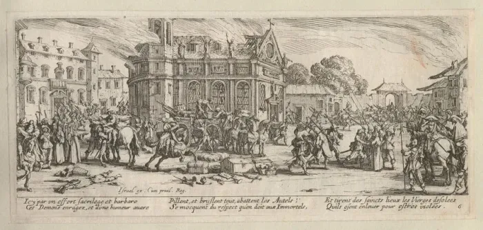 Framed Print : The Miseries and Misfortunes of War, folio 6: Destruction of a Convent, 1633 Framed Print : The Miseries and Misfortunes of War, folio 6: Destruction of a Convent, 1633