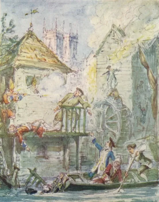 Framed Print : The Misers Daughter: 19 / 20, Dispersion of the Jacobite Club, c1842, (1913). Artist: George Cruikshank Framed Print : The Misers Daughter: 19 / 20, Dispersion of the Jacobite Club, c1842, (1913). Artist: George Cruikshank