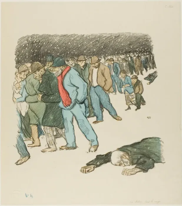Framed Print : Misery Under the Snow, January 1894. Creator: Theophile Alexandre Steinlen Framed Print : Misery Under the Snow, January 1894. Creator: Theophile Alexandre Steinlen
