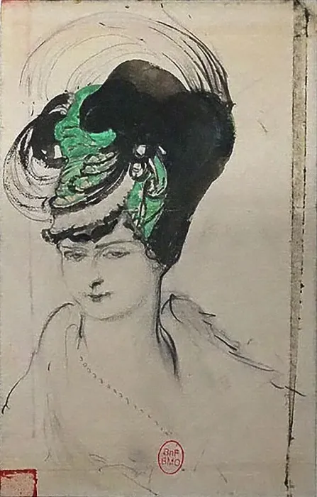 Framed Print : Misia Sert et projet de chapeau, c1910. Creator: Bakst; Léon (1866-1924) Framed Print : Misia Sert et projet de chapeau, c1910. Creator: Bakst; Léon (1866-1924)