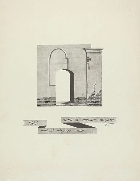 Mision La Purisima Concepcion - End of Cloister Wall, 1935  /  1942. Creator: James Jones