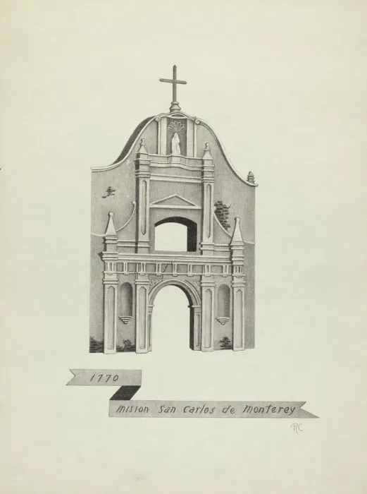 Framed Print : Mision San Carlos de Monterey. Creator: James Jones Framed Print : Mision San Carlos de Monterey. Creator: James Jones