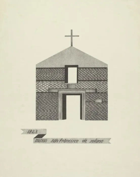 Framed Print : Mision San Francisco de Solano, 1935 / 1942. Creator: James Jones Framed Print : Mision San Francisco de Solano, 1935 / 1942. Creator: James Jones