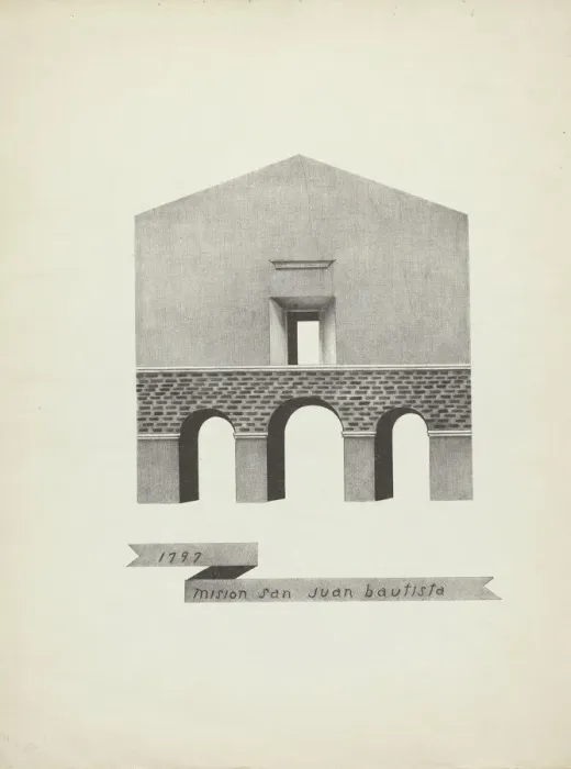 Framed Print : Mision San Juan Bautista, 1935 / 1942. Creator: James Jones Framed Print : Mision San Juan Bautista, 1935 / 1942. Creator: James Jones